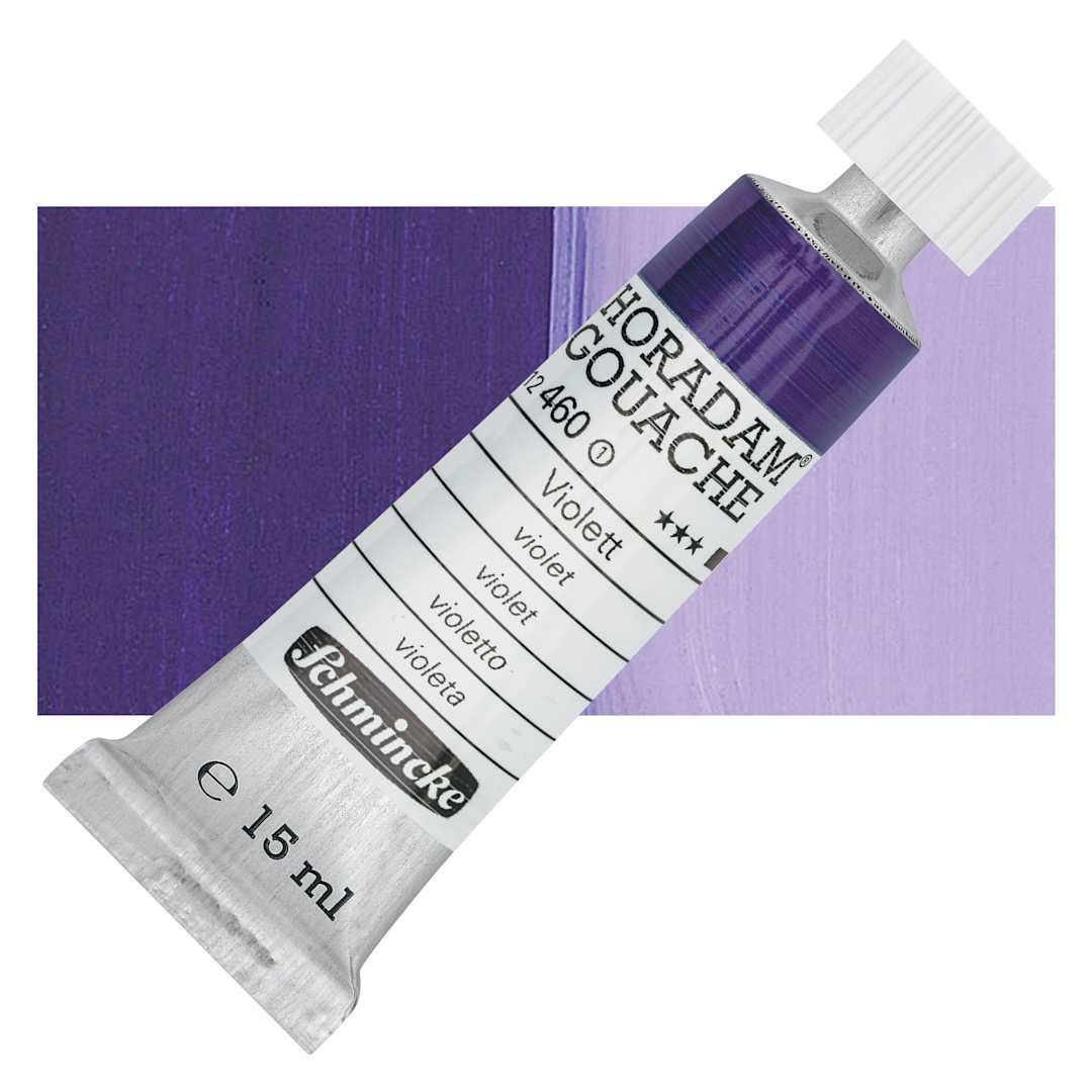 Open in modal - Schmincke Horadam Artist Gouache - Violet, 15 ml tube and swatch