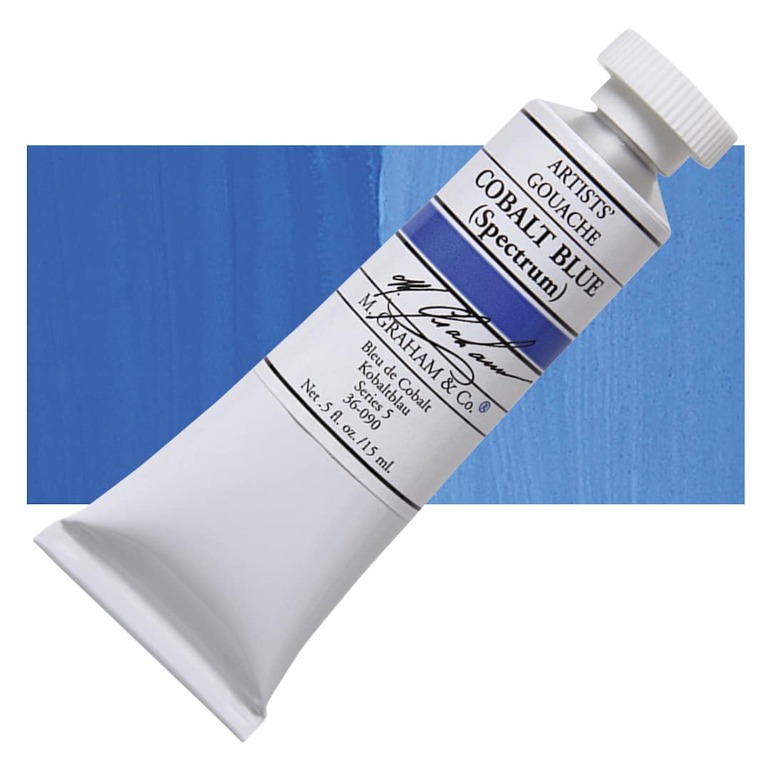 Open in modal - M. Graham Artists' Gouache - Cobalt Blue, 15 ml tube and swatch