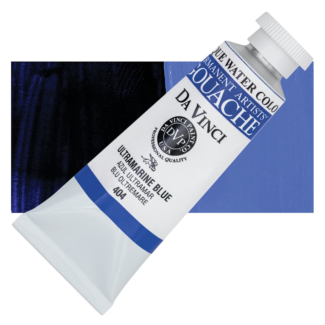 Open in modal - Da Vinci Professional Gouache - Blue (Ultramarine), 37 ml tube and swatch