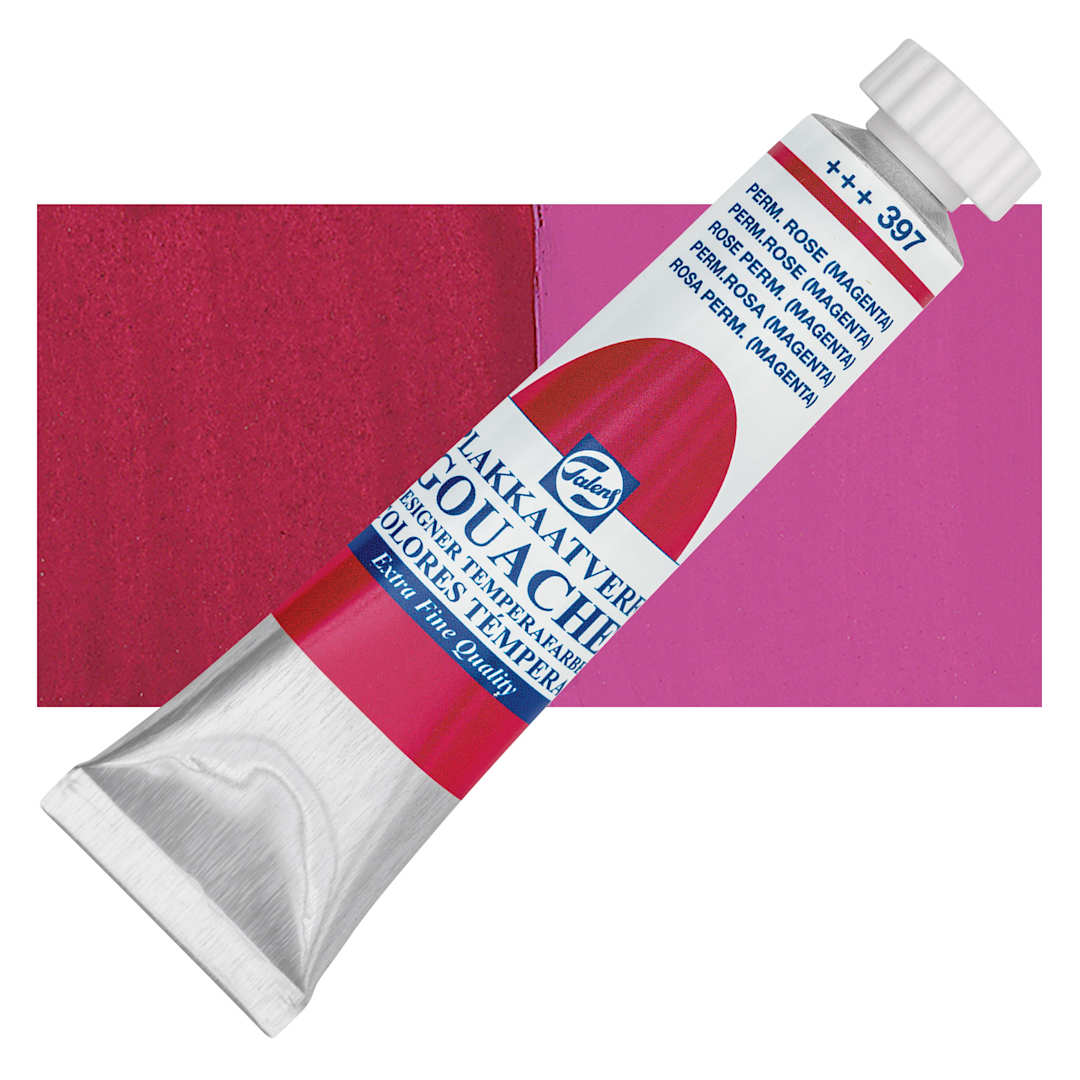 Open in modal - Royal Talens Gouache - Permanent Rose, 20 ml tube and swatch