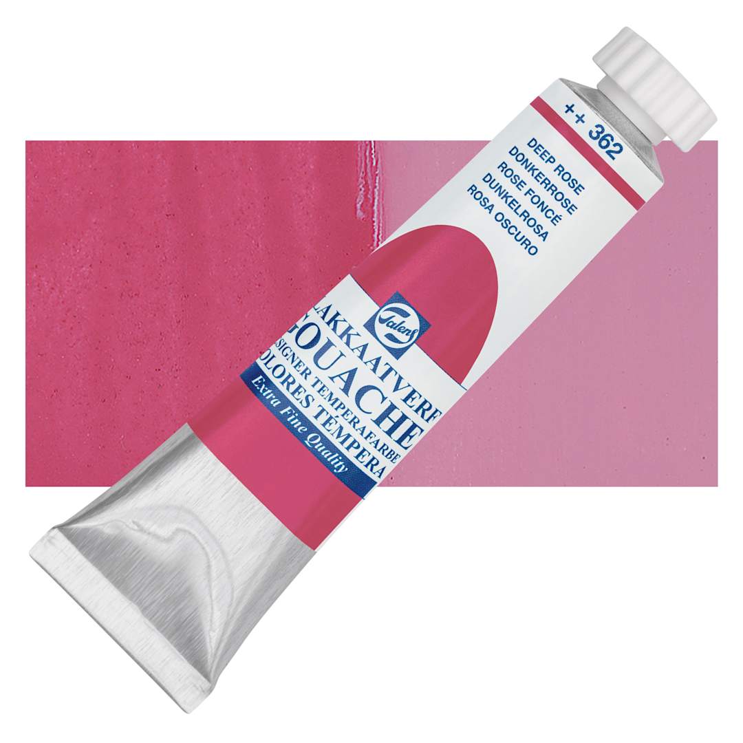 Open in modal - Royal Talens Gouache - Deep Rose Magenta, 20 ml tube and swatch