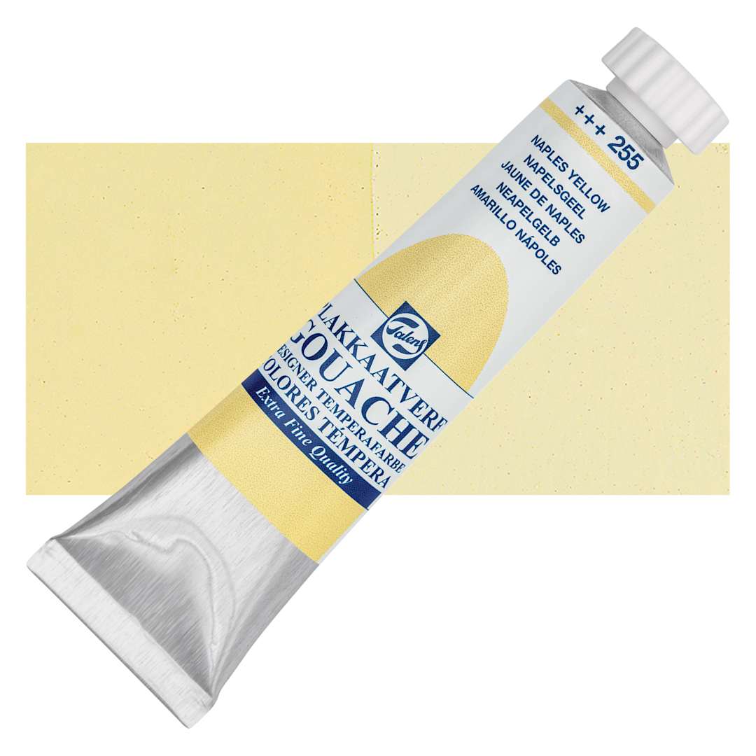 Open in modal - Royal Talens Gouache - Naples Yellow, 20 ml tube and swatch