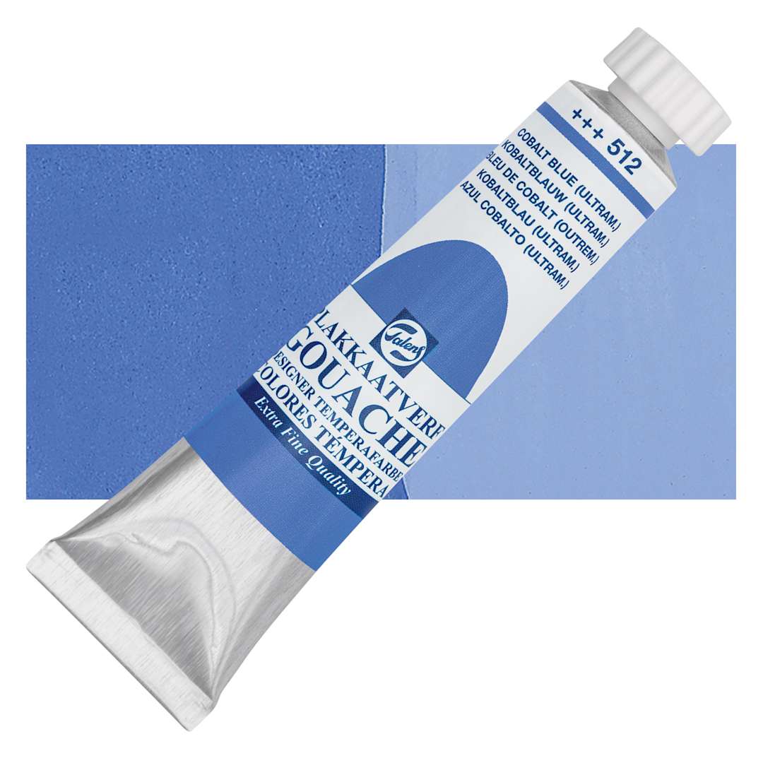 Open in modal - Royal Talens Gouache - Cobalt Blue, 20 ml tube and swatch