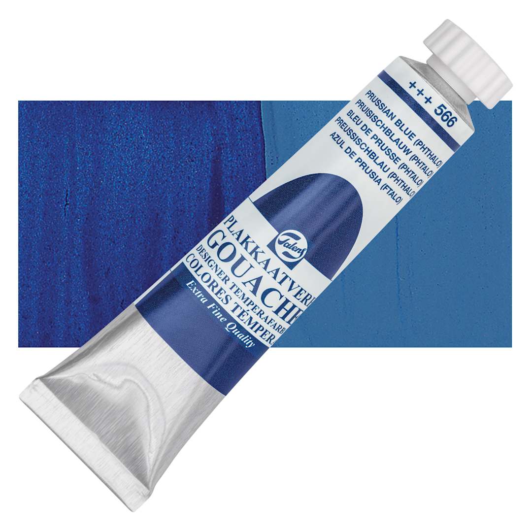 Open in modal - Royal Talens Gouache - Prussian Blue, 20 ml tube and swatch