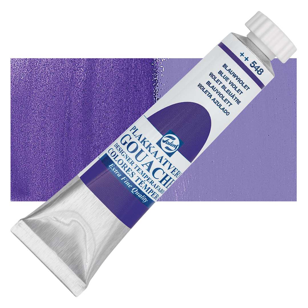 Open in modal - Royal Talens Gouache - Blue Violet, 20 ml tube and swatch