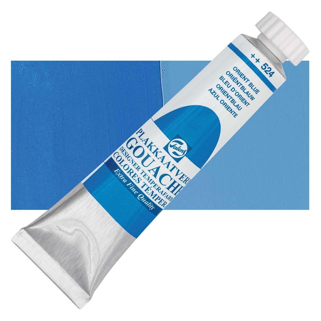 Open in modal - Royal Talens Gouache - Orient Blue, 20 ml tube and swatch