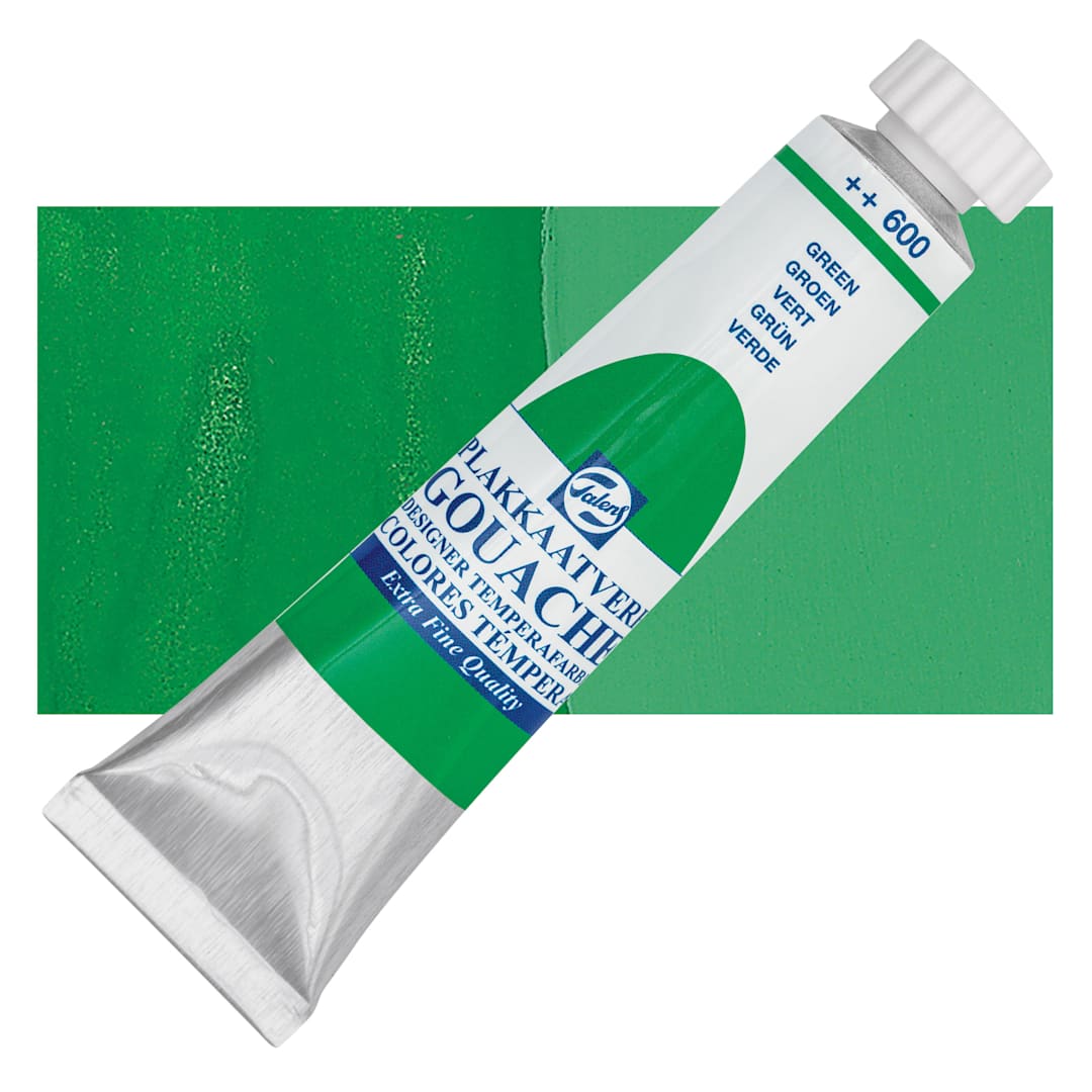 Open in modal - Royal Talens Gouache - Green, 20 ml tube and swatch
