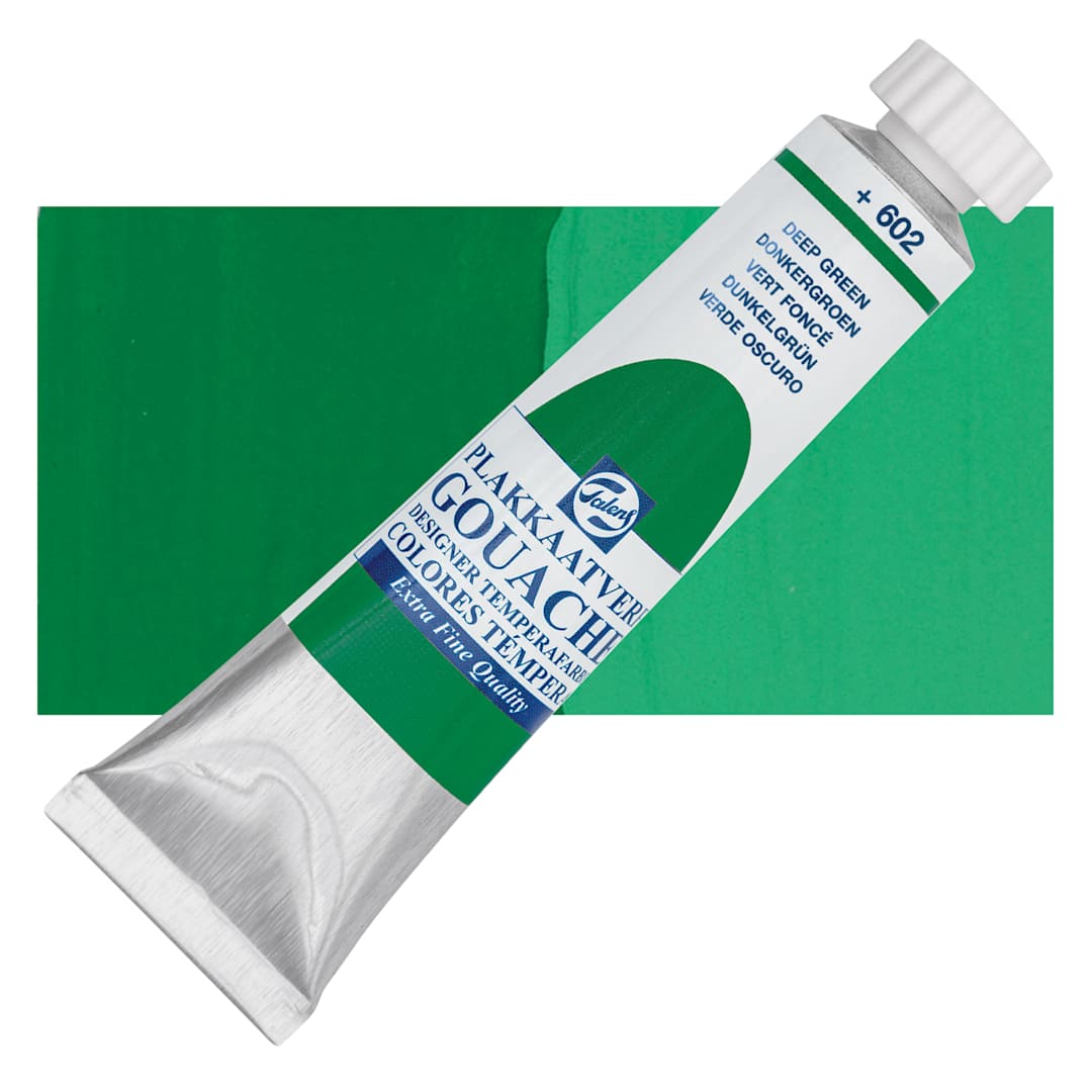 Open in modal - Royal Talens Gouache - Deep Green, 20 ml tube and swatch