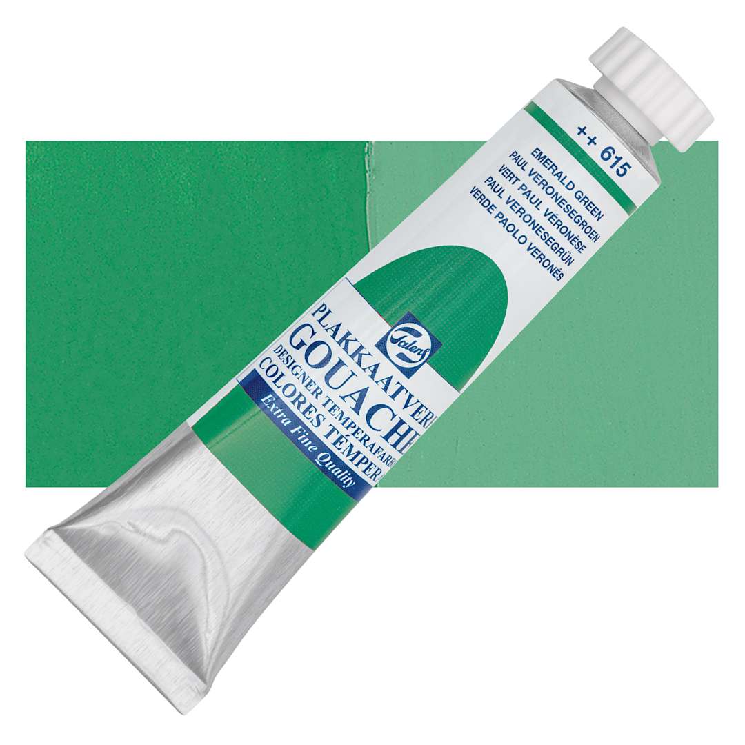 Open in modal - Royal Talens Gouache - Emerald Green, 20 ml tube and swatch