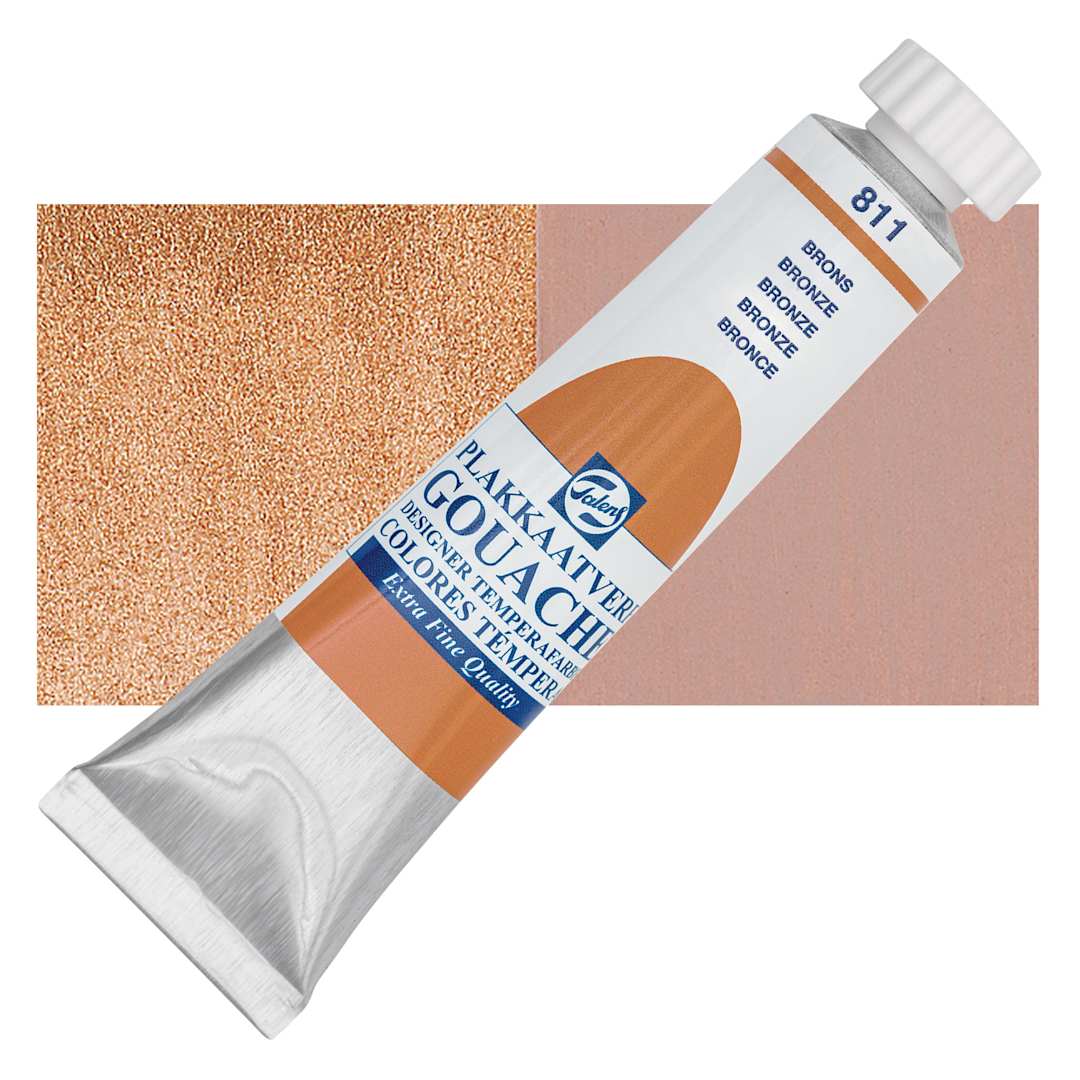 Open in modal - Royal Talens Gouache - Bronze, 20 ml tube and swatch
