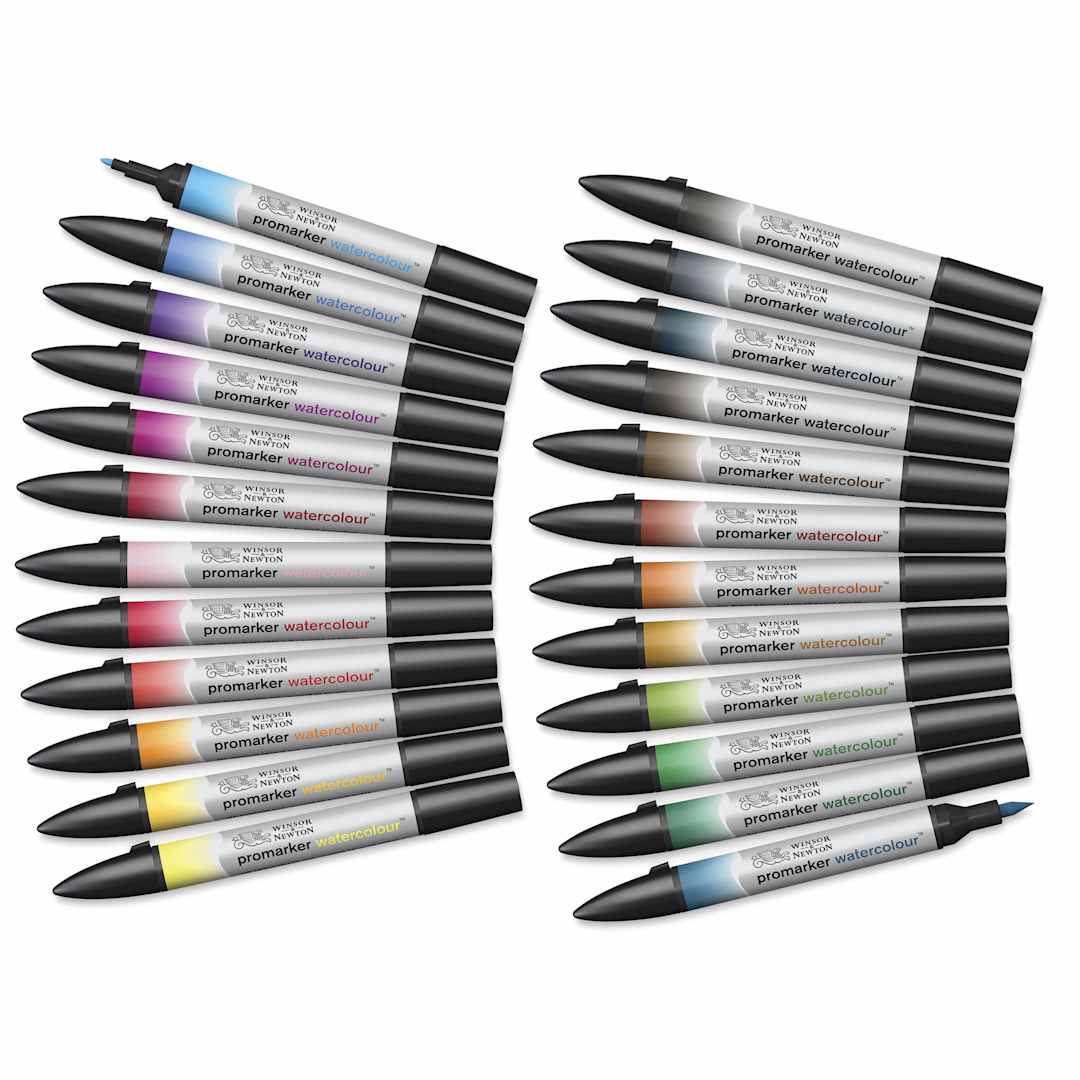 Open in modal - Winsor & Newton Promarker Watercolor Markers - Basic Colors, Set of 24