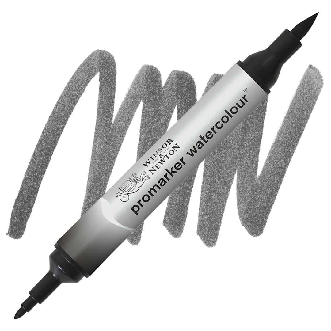 Open in modal - Winsor & Newton Promarker Watercolor Marker - Ivory Black marker and swatch