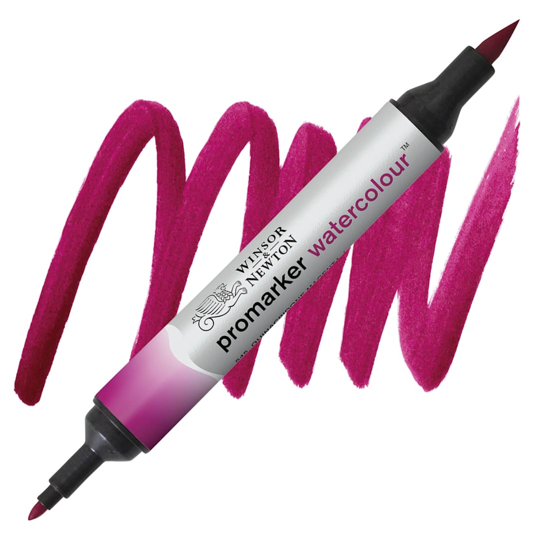Open in modal - Winsor & Newton Promarker Watercolor Marker - Quinacridone Magenta marker and swatch