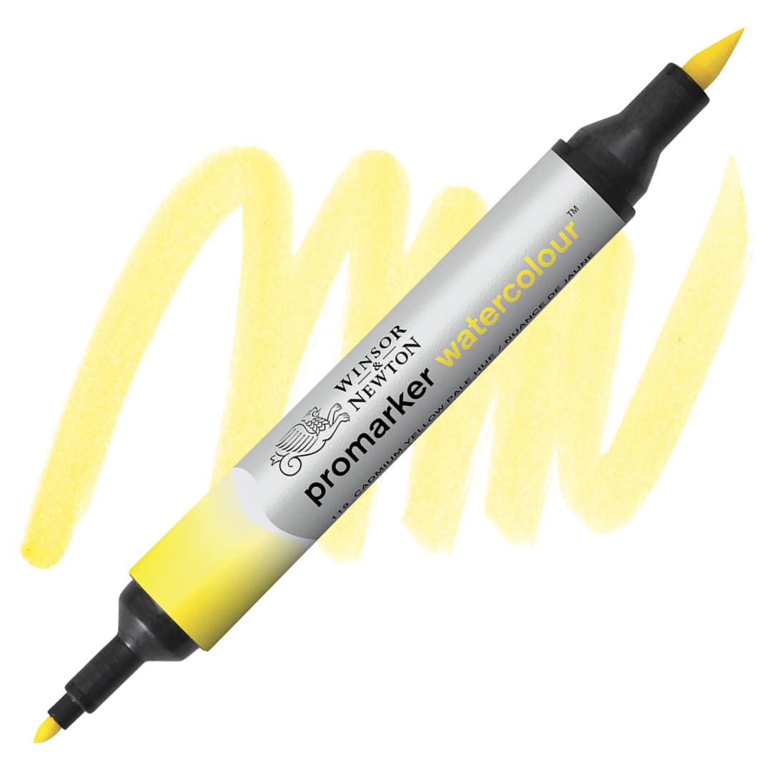 Open in modal - Winsor & Newton Promarker Watercolor Marker - Cadmium Yellow Pale Hue marker and swatch