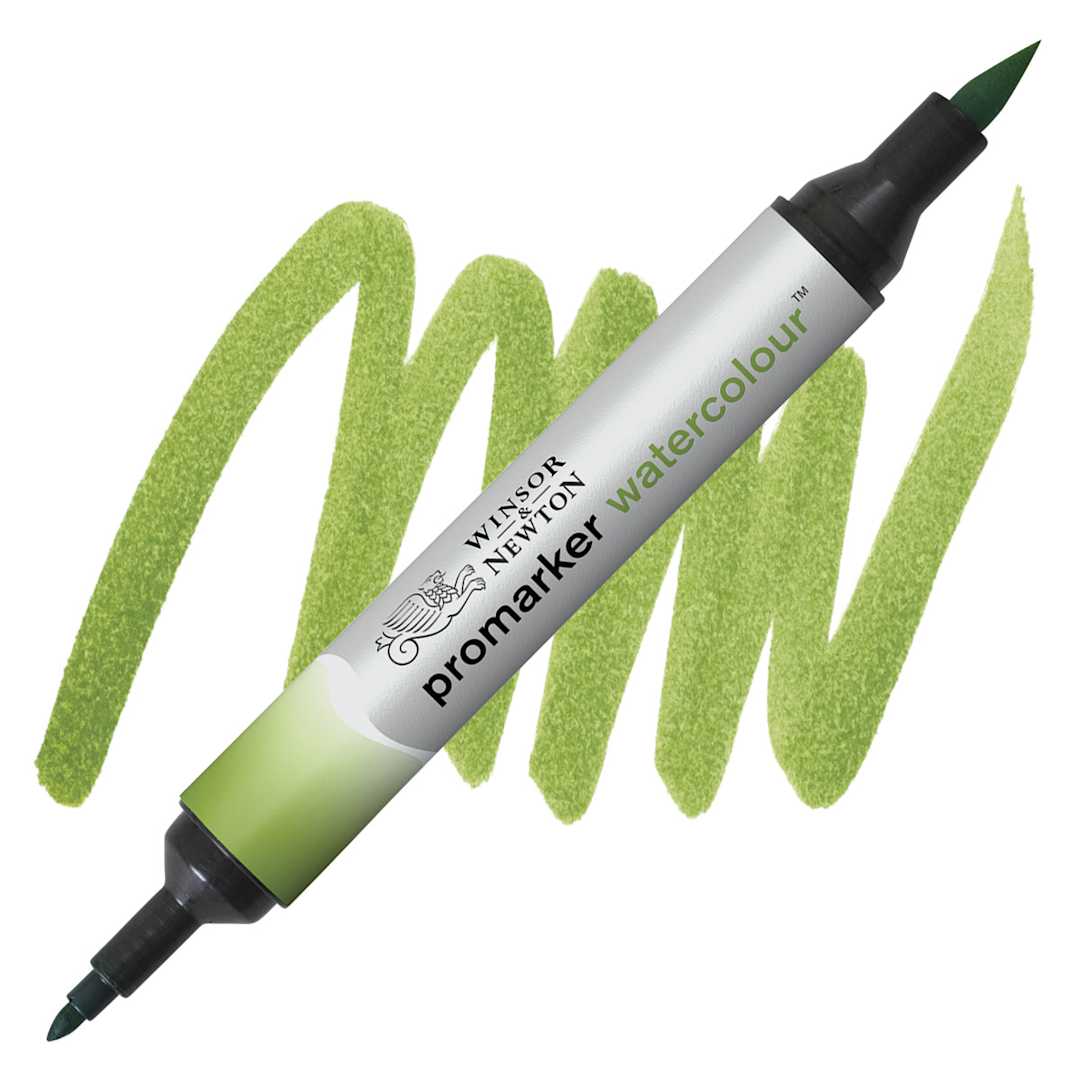 Open in modal - Winsor & Newton Promarker Watercolor Marker - Sap Green marker and swatch