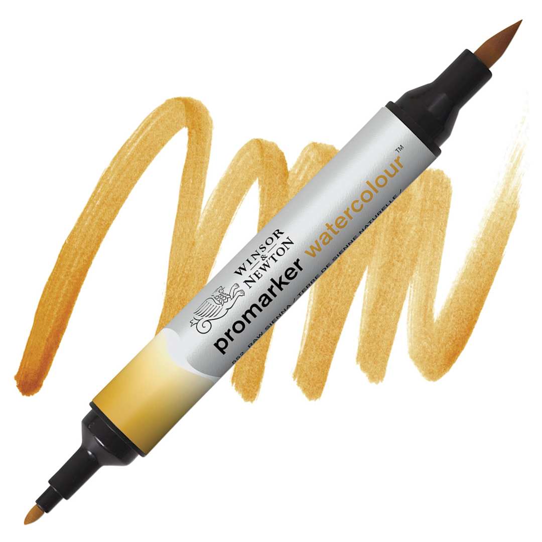 Open in modal - Winsor & Newton Promarker Watercolor Marker - Raw Sienna marker and swatch