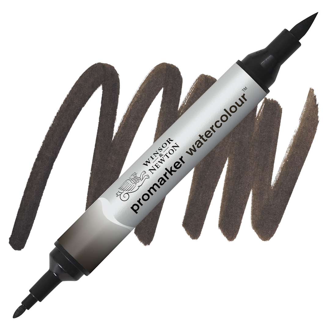 Open in modal - Winsor & Newton Promarker Watercolor Marker - Sepia marker and swatch