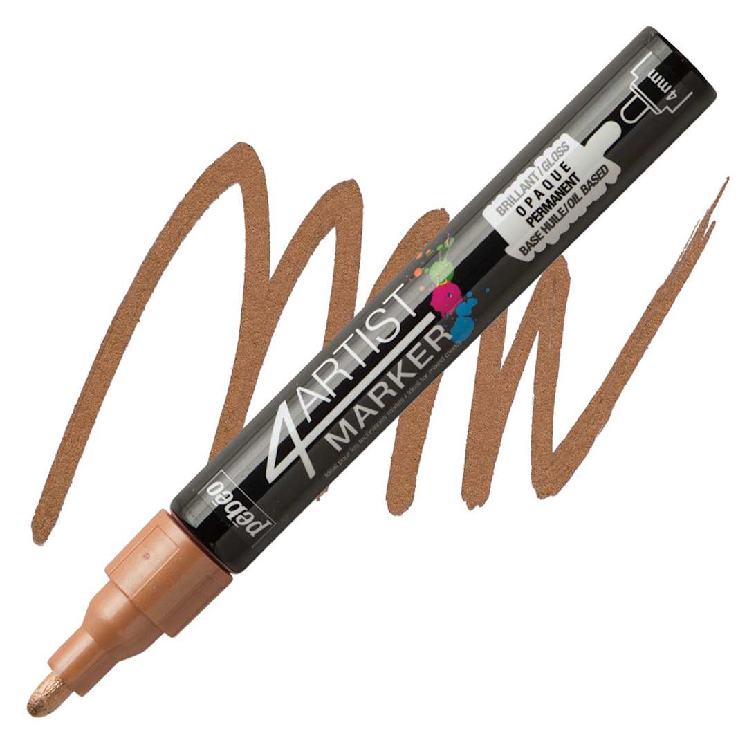 Open in modal - Pebeo 4Artist Marker - Copper, 4 mm marker and swatch