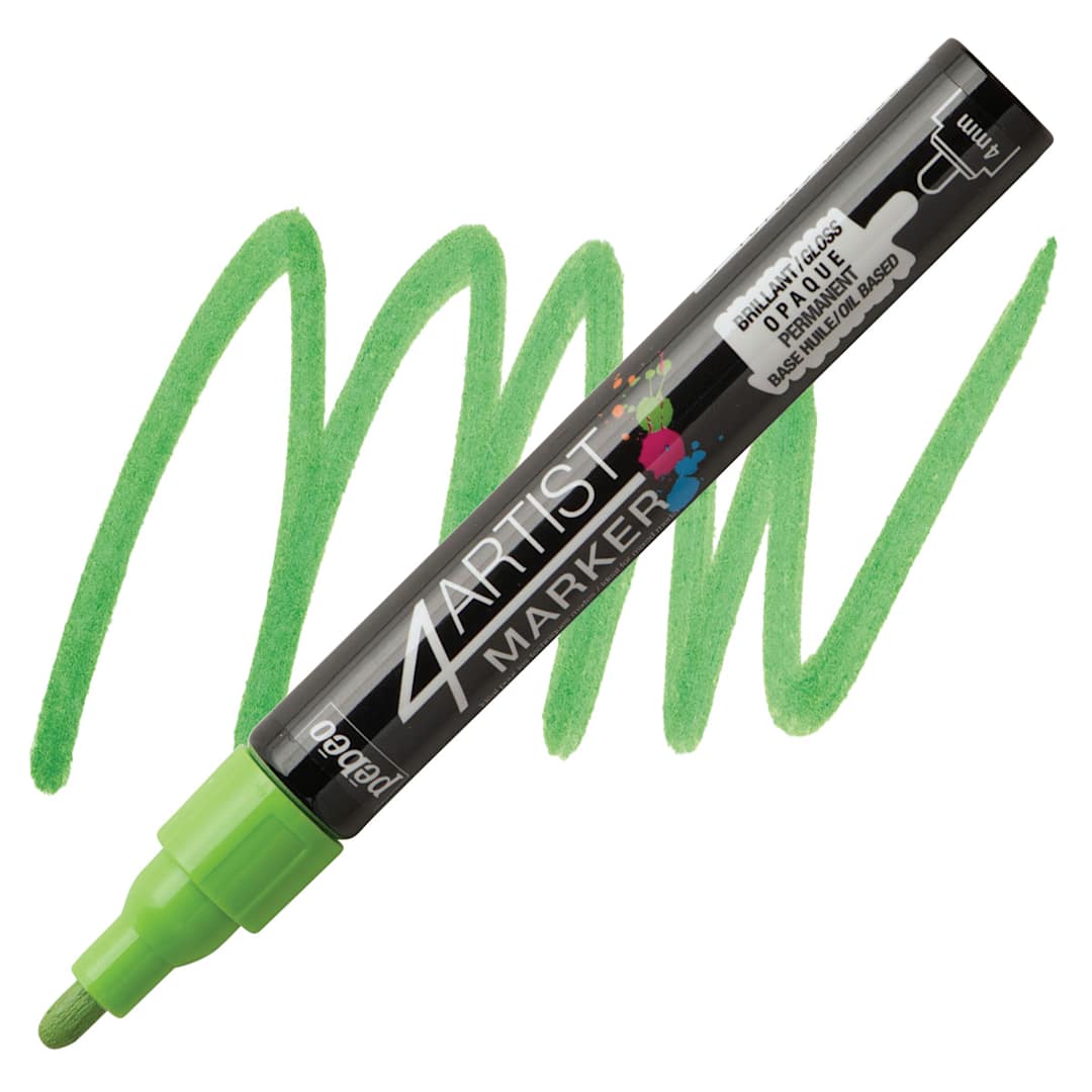Open in modal - Pebeo 4Artist Marker - Light Green, 4 mm marker and swatch