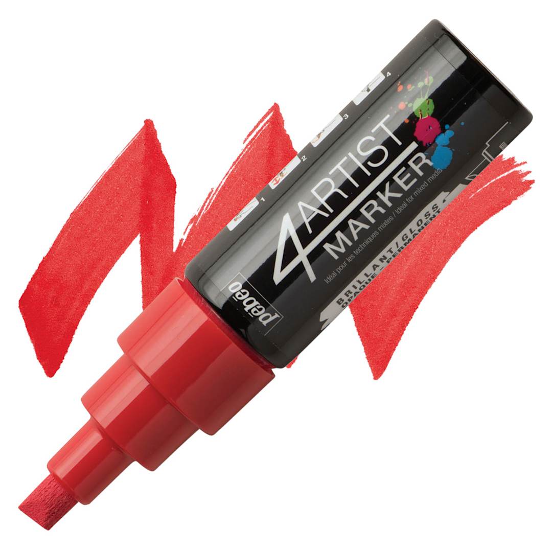Open in modal - Pebeo 4Artist Marker - Red, 8 mm marker and swatch