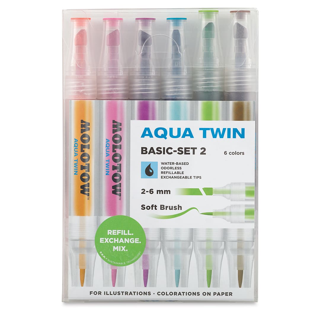 Open in modal - Molotow Aqua Twin Markers and Sets - Front of package of Basic Colors Set 2