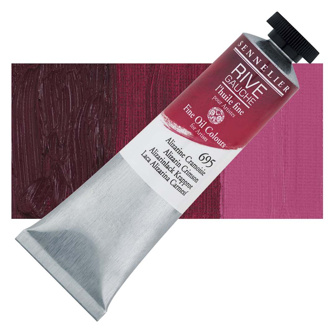 Open in modal - Sennelier Rive Gauche Artists Oil Color - Alizarin Crimson, 40 ml tube and swatch