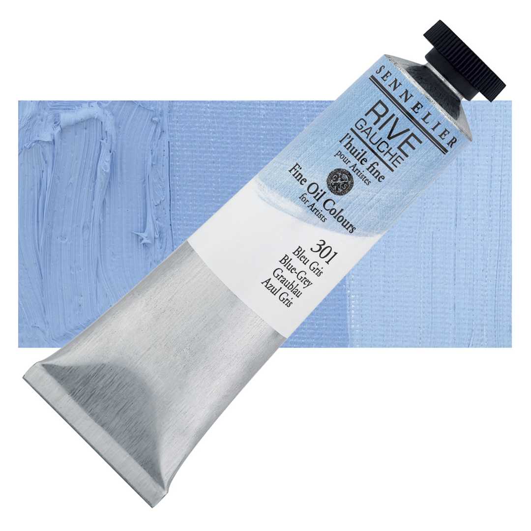 Open in modal - Sennelier Rive Gauche Artists Oil Color - Blue Grey, 40 ml tube and swatch