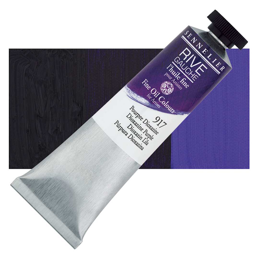 Open in modal - Sennelier Rive Gauche Artists Oil Color - Dioxazine Purple, 40 ml tube and swatch