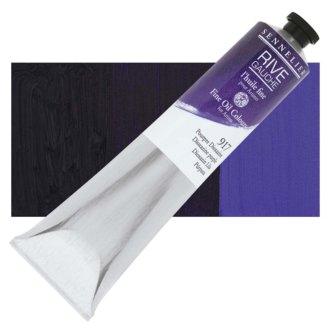 Open in modal - Sennelier Rive Gauche Artists Oil Color - Dioxazine Purple, 200 ml tube and swatch