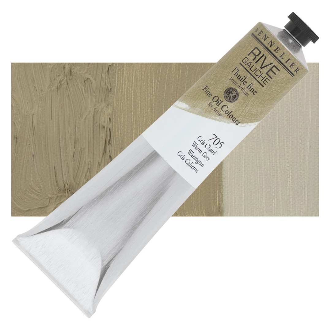 Open in modal - Sennelier Rive Gauche Artists Oil Color - Warm Grey, 200 ml tube and swatch