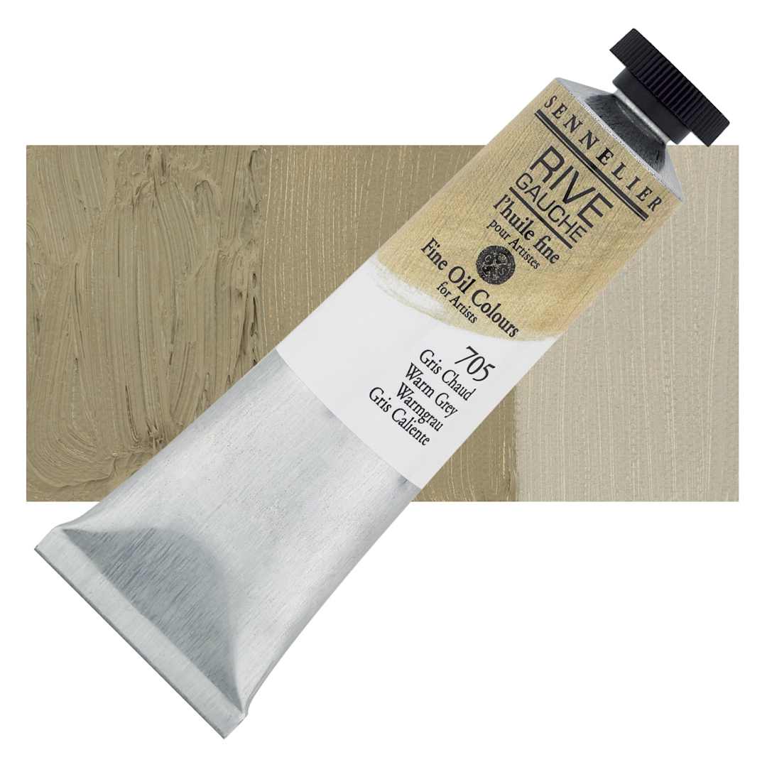 Open in modal - Sennelier Rive Gauche Artists Oil Color - Warm Grey, 40 ml tube and swatch