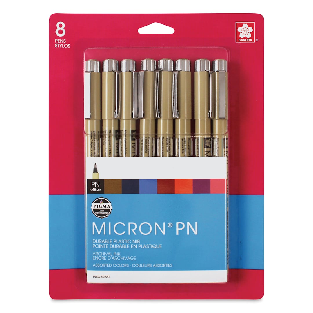 Open in modal - Sakura Pigma Micron PN Pens - Set of 8, front of packaging