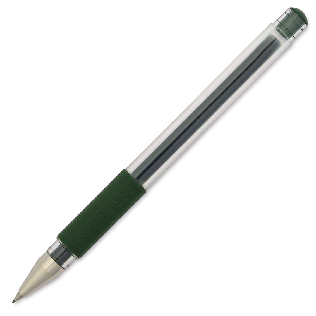 Open in modal - Uni-Ball Signo DX Gel Pen - Green Black, cap off