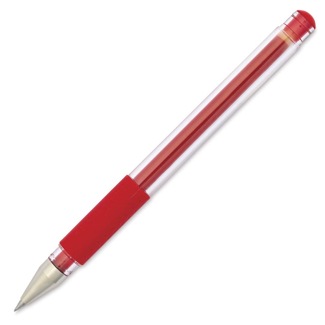 Open in modal - Uni-Ball Signo DX Gel Pen - Red, cap off