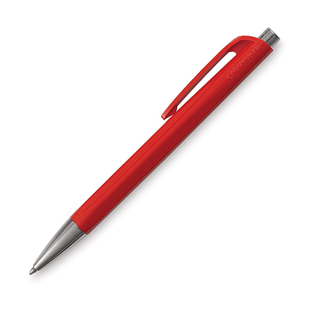 Open in modal - Caran d'Ache Infinite Ball Point Pen - Scarlet Red, Blue Ink