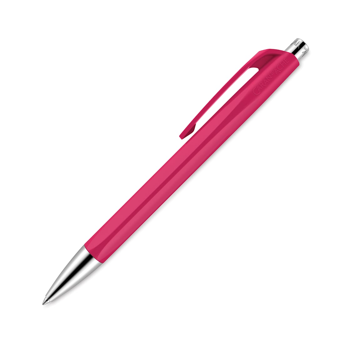 Open in modal - Caran d'Ache Infinite Ball Point Pen - Ruby Pink, Blue Ink