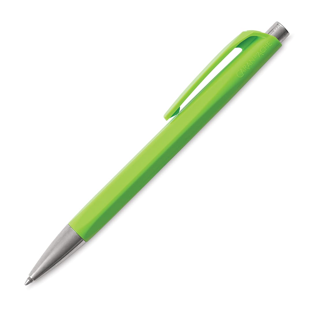 Open in modal - Infinite Ball Point Pen - Single Green pen shown at angle
