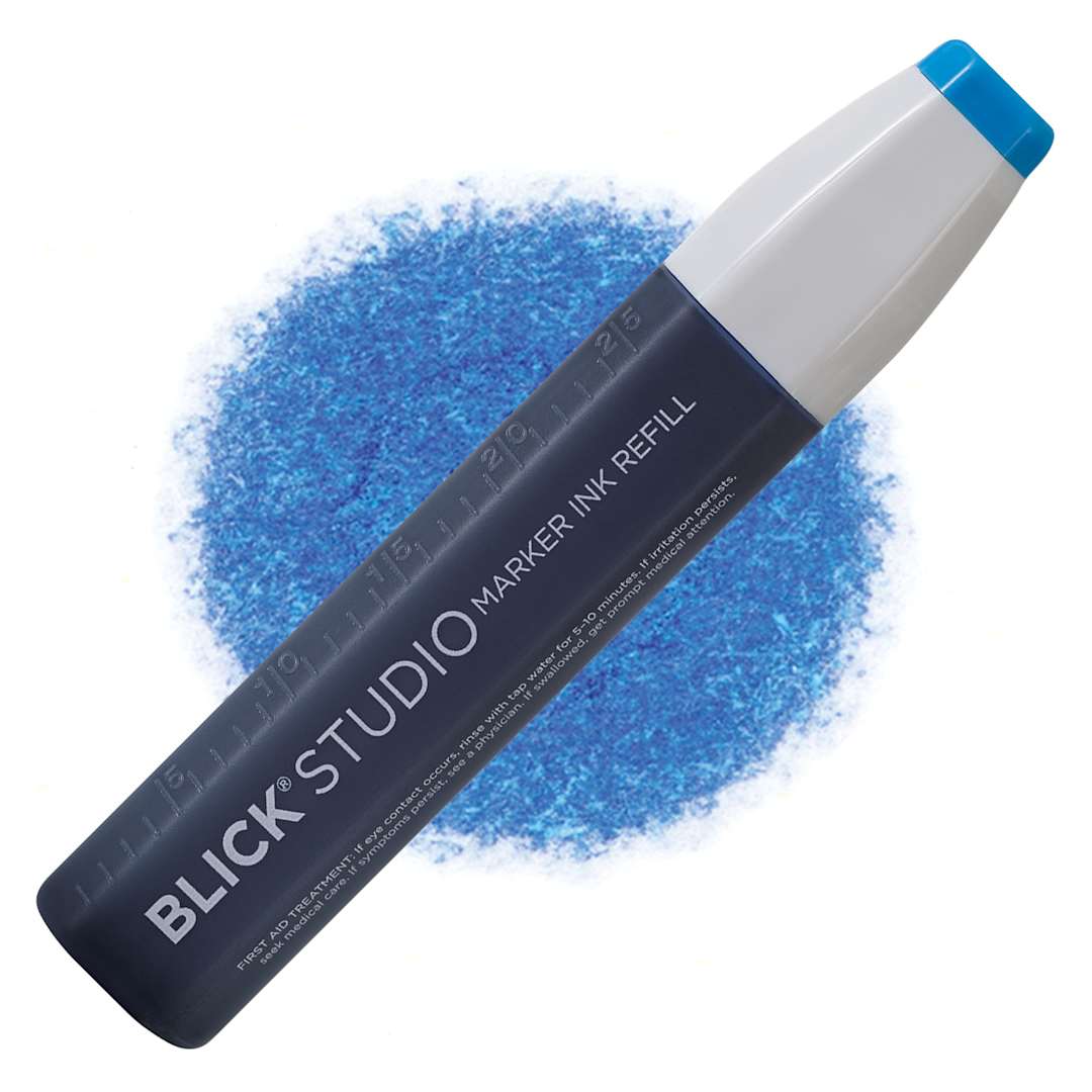 Open in modal - Blick Studio Marker Refill - Bright Blue, 035, swatch and refill