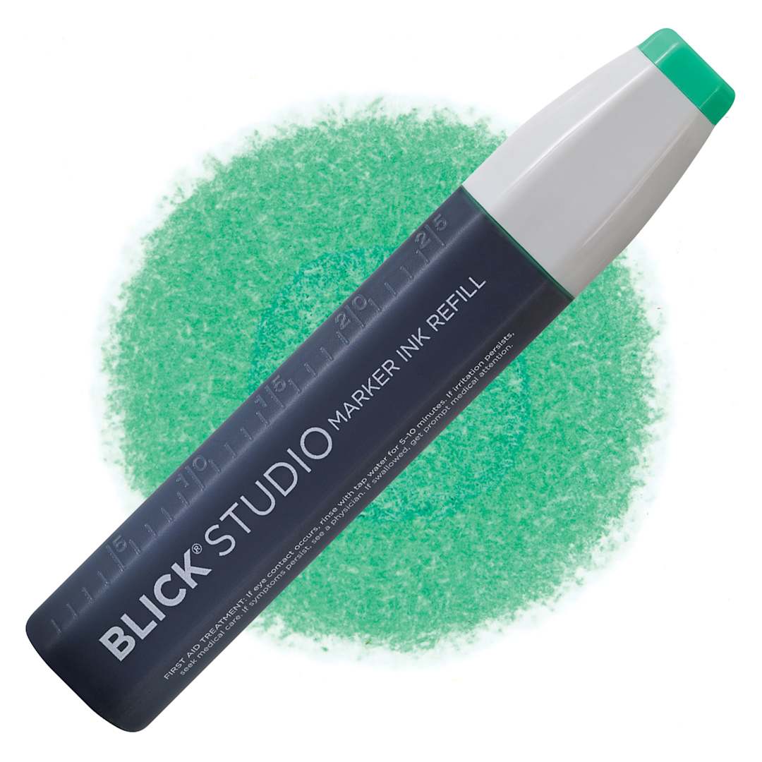 Open in modal - Blick Studio Marker Refill - Bright Green, 067, swatch and refill