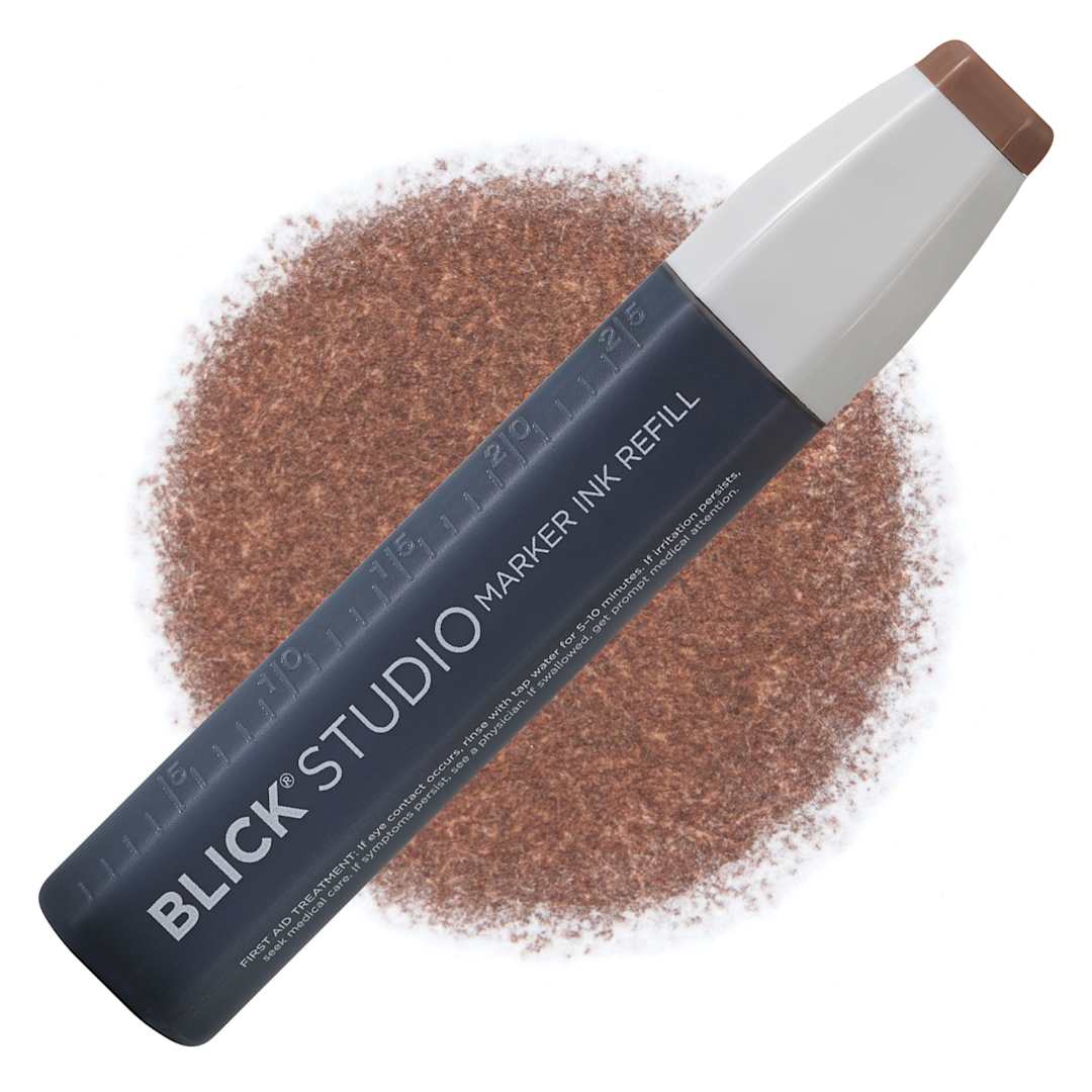 Open in modal - Blick Studio Marker Refill - Dark Brown, 002, swatch and refill