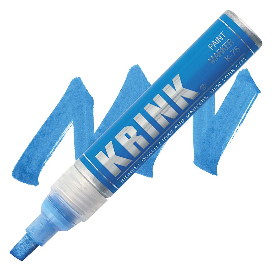 Open in modal - Krink K-75 Paint Marker - Sky Blue marker and swatch
