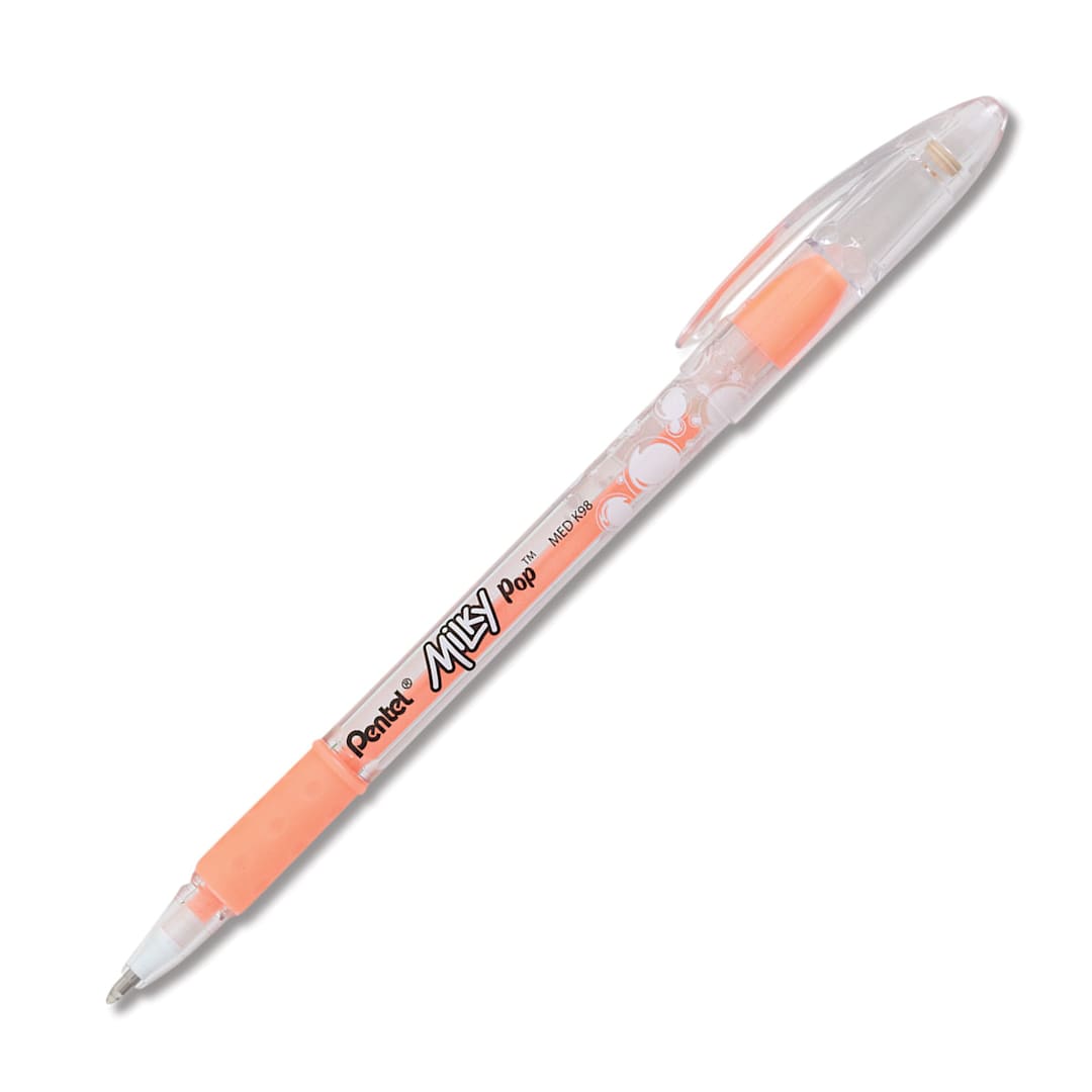 Open in modal - Pentel Milky Pop Pen Set - Angled view of Orange pen