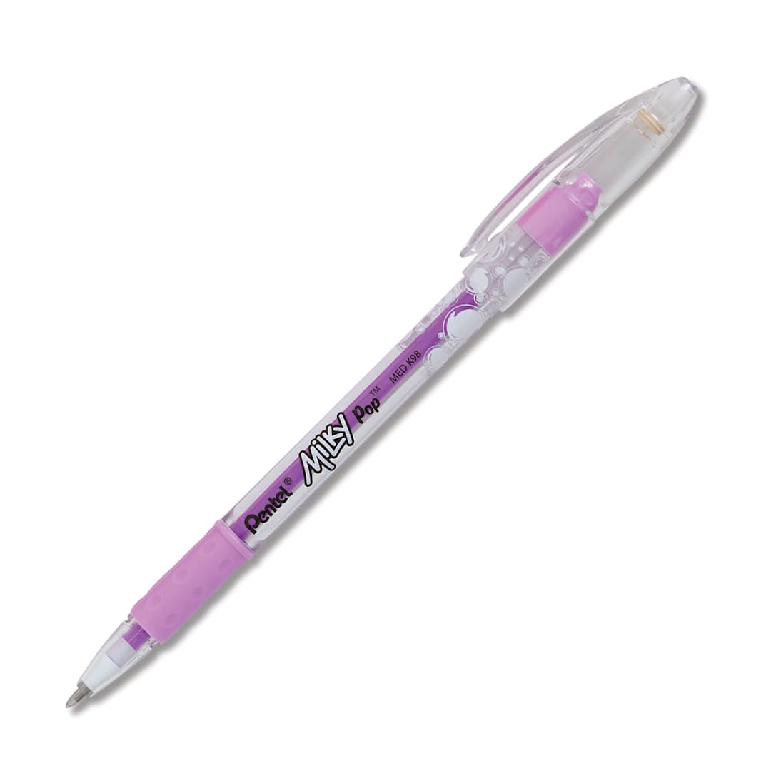 Open in modal - Pentel Milky Pop Pen Set - Angled view of Violet pen