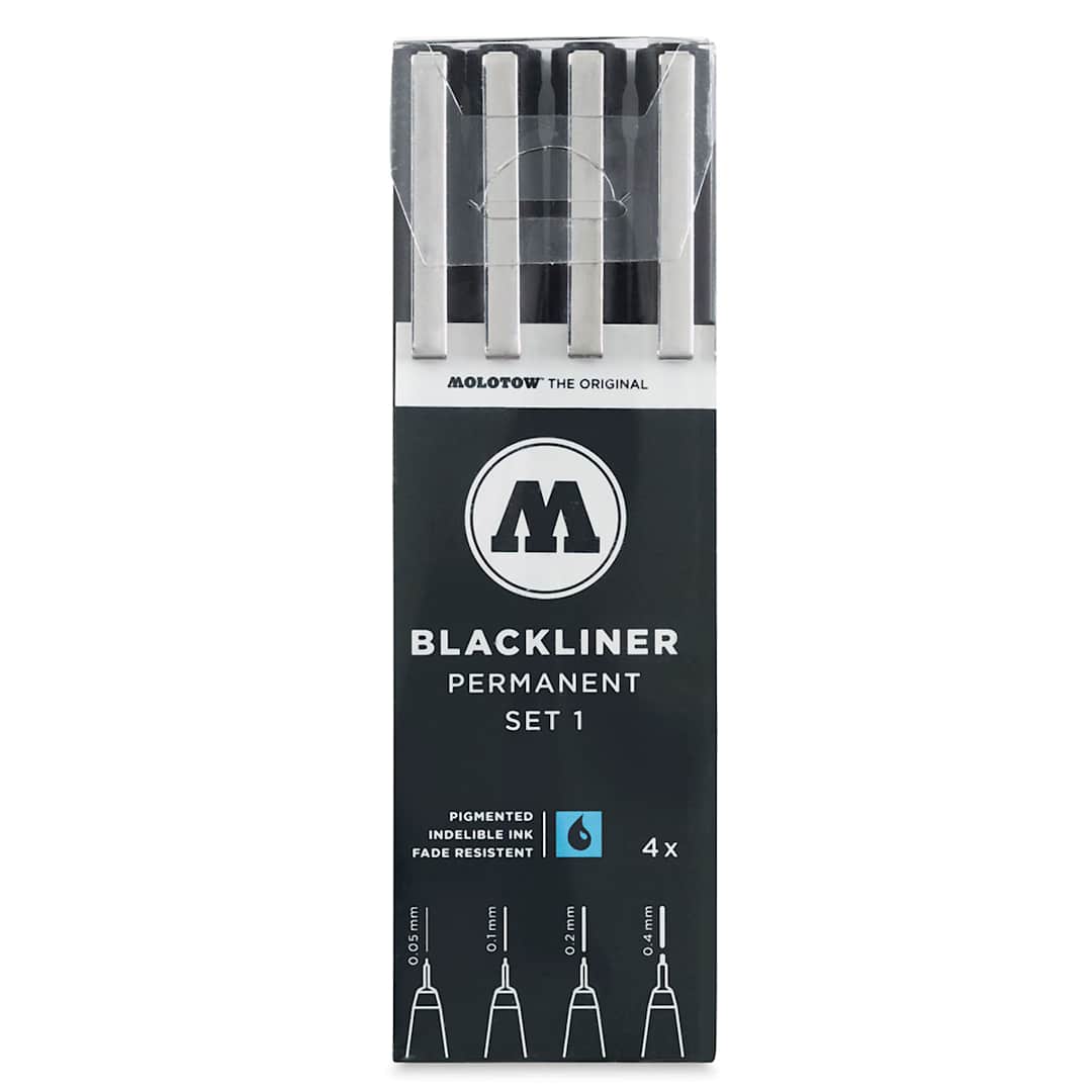 Open in modal - Molotow Blackliner Pens and Sets - Set 1, Set of 4 (Outside of Packaging)