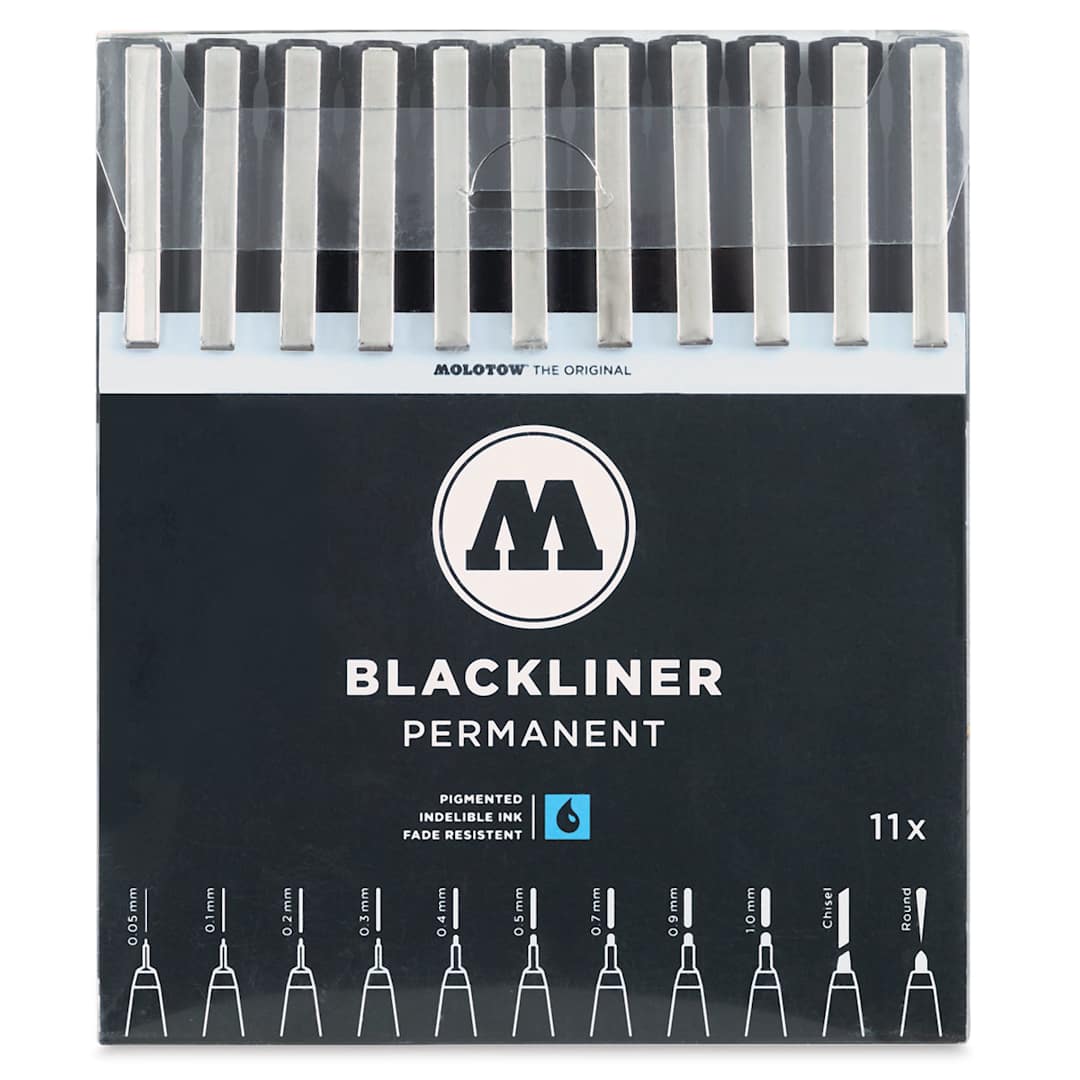 Open in modal - Molotow Blackliner Pens and Sets - Set of 11 (Outside of Packaging)