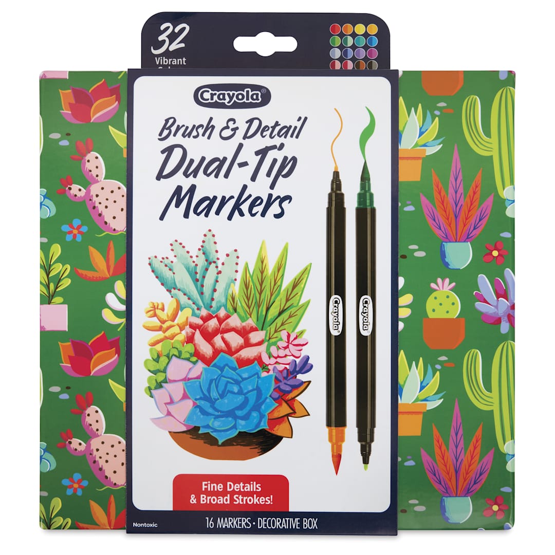 Open in modal - Crayola Brush and Detail Dual Ended Markers, front of the packaging