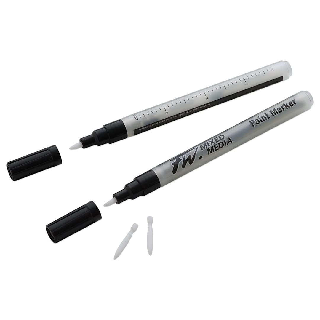 Open in modal - Daler-Rowney FW Empty Mixed Media Markers - Hard Plastic Nib, Small Barrel, #102, Pkg of 2