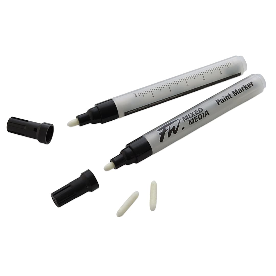 Open in modal - Daler-Rowney FW Empty Mixed Media Markers - Round Nib, Medium Barrel, 2-4 mm, #202, Pkg of 2