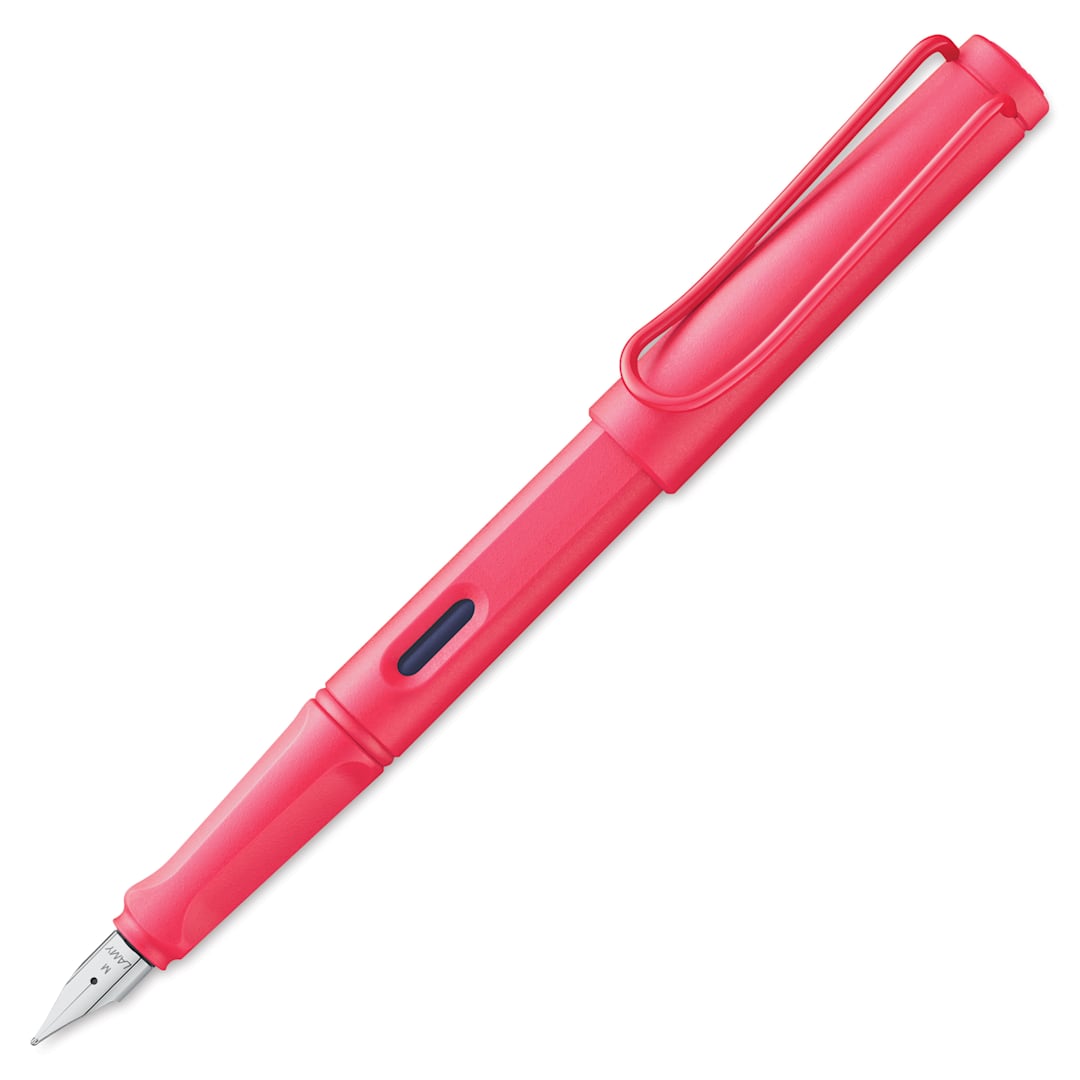 Open in modal - Lamy Safari Fountain Pen - Sunset Coral, Medium Nib, cap off