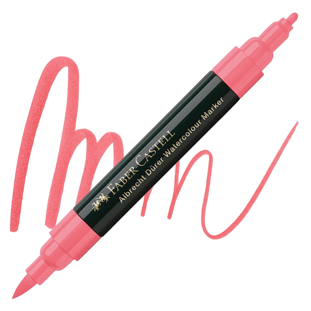 Open in modal - Faber-Castell Albrecht Dürer Watercolor Marker - Pale Geranium Lake 121 marker and swatch